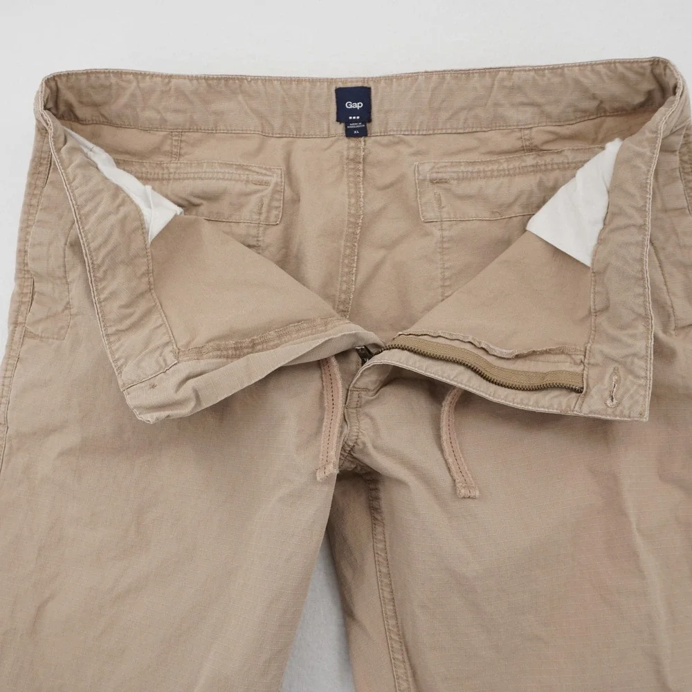 Gap Drawstring Ripstop Pants Mens XL‎ Beige Relaxed Casual Utility